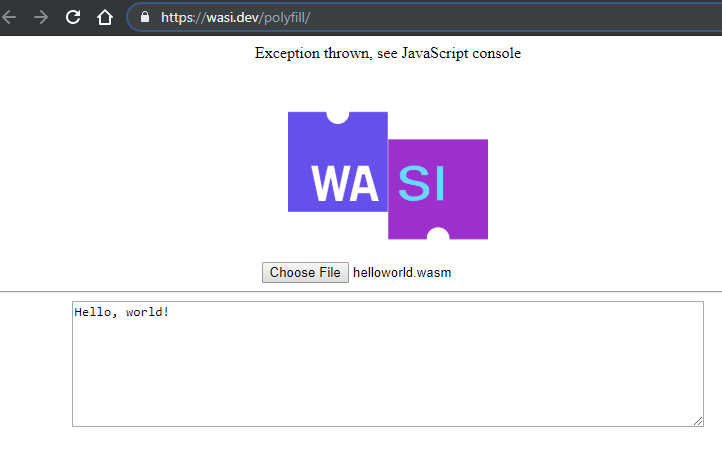 wasi polyfill web browser