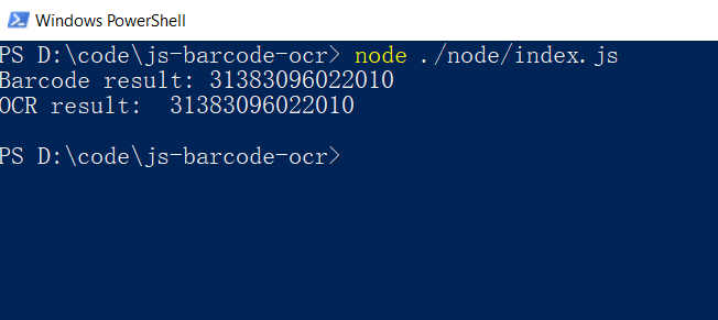 JavaScript barcode OCR in Node.js