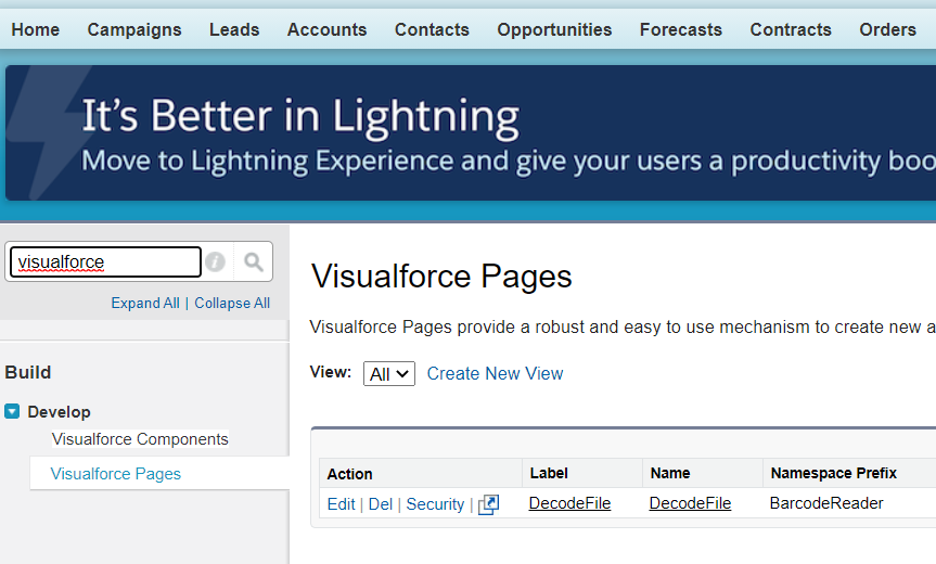 Visualforce page online