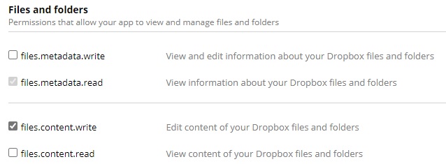 Dropbox permission