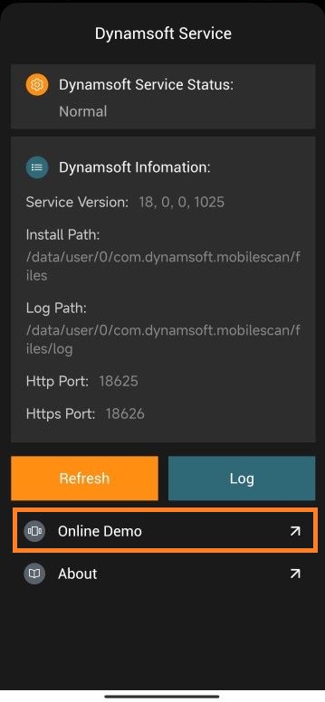 Android Dynamsoft Service