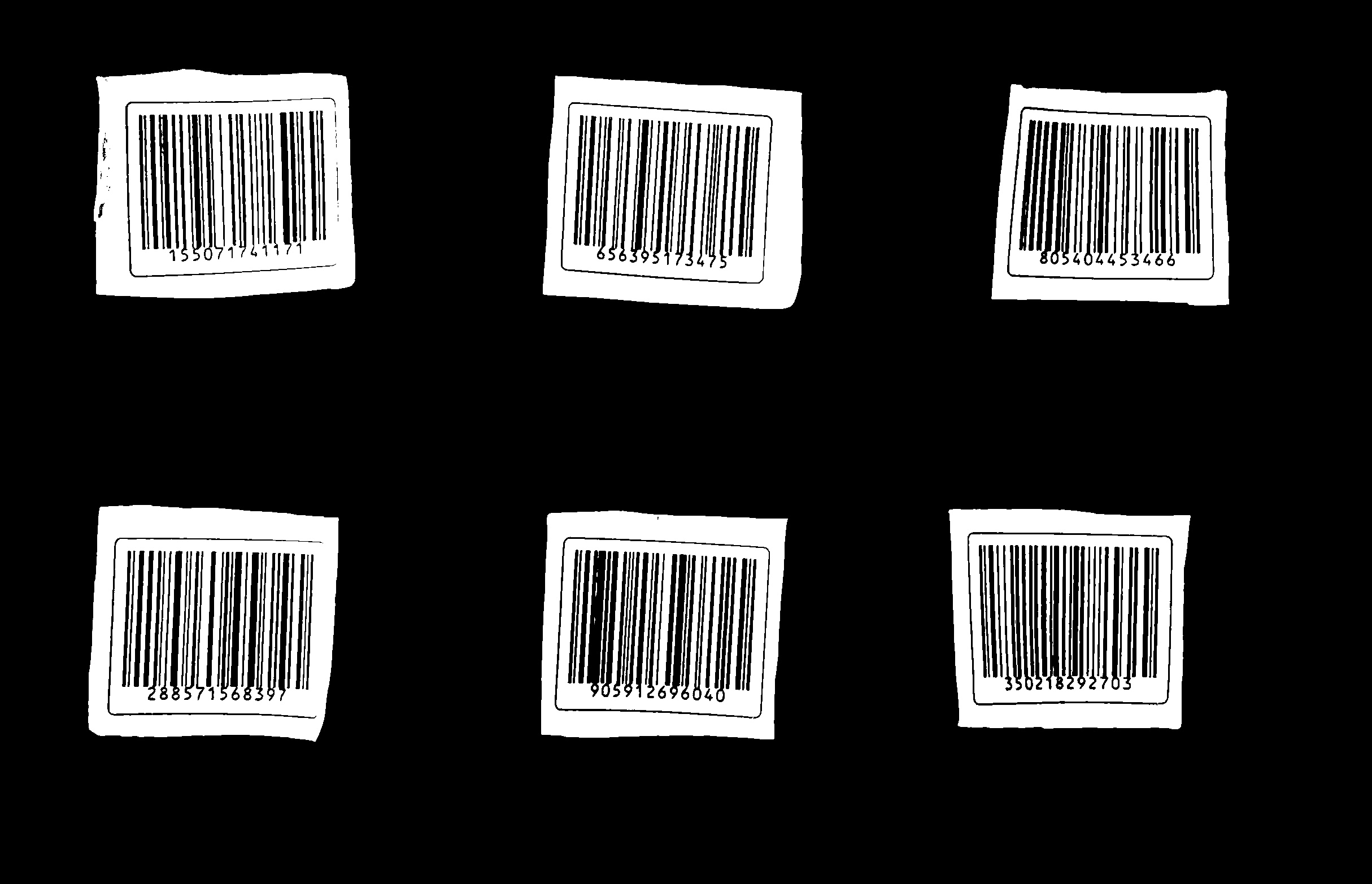 barcodes on labels thresh