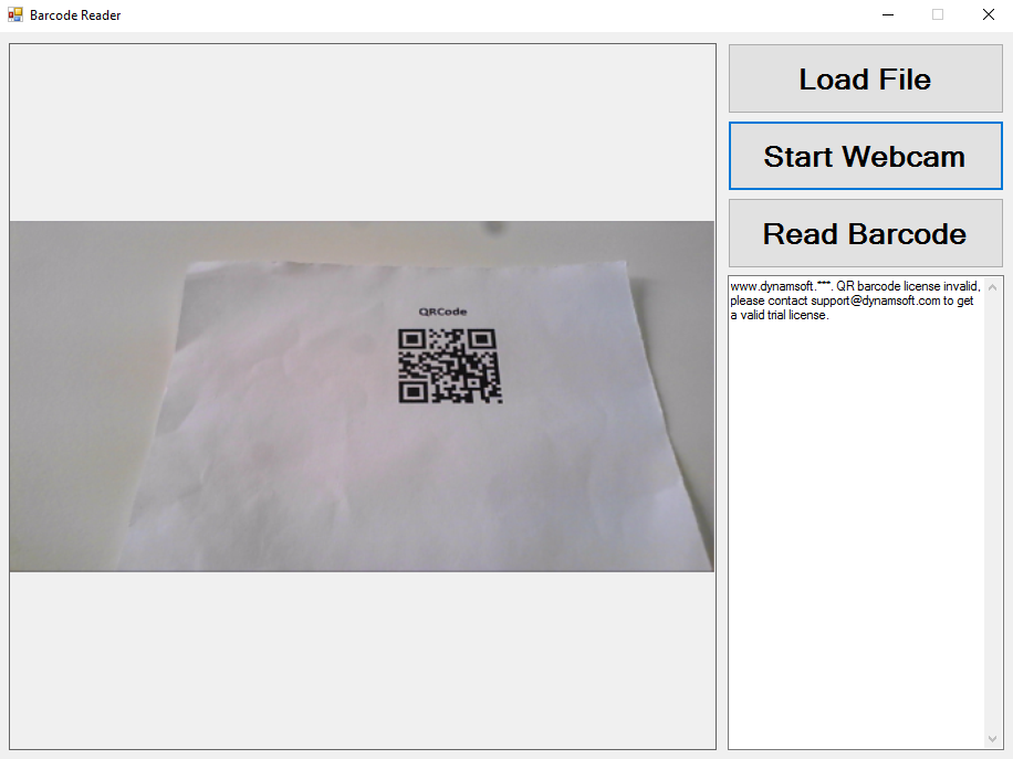 webcam barcode reader in C#