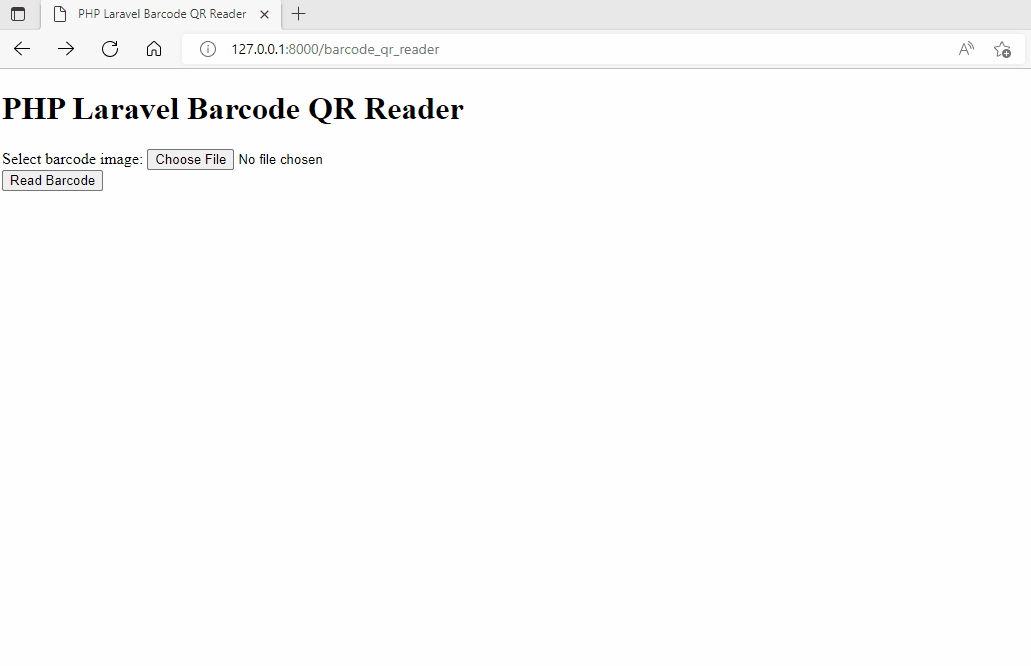 PHP Laravel barcode QR code reader